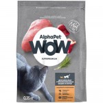 Корм Alphapet Wow Superpremium для взрослых стерилизованных кошек с индейкой и потрошками, 350г