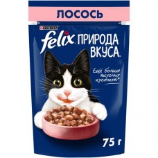 Корм Purina Felix Природа Вкуса с лососем в соусе для кошек, 75г в магазинах Перекресток