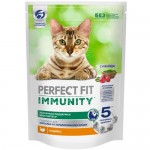 Корм Perfect Fit Иммунитет с индейкой и добавлением спирулины и клюквы для кошек, 580г