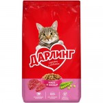 Корм Дарлинг для взрослых кошек с мясом и добавлением овощей сухой, 760г