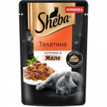 Корм Sheba Ломтики в Желе Телятина для взрослых кошек, 75г