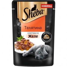 Корм Sheba Ломтики в Желе Телятина для взрослых кошек, 75г в магазинах Перекресток