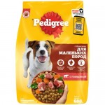 Сухой корм Pedigree полнорационный для взрослых собак маленьких пород с говядиной, 600г Сухой корм Pedigree полнорационный для взрослых собак маленьких пород с говядиной, 600г