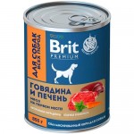 Корм Brit говядина и печень для собак, 850г