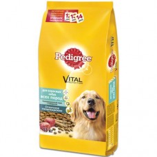 Корм Pedigree с говядиной сухой для взрослых собак, 13кг в магазинах Перекресток