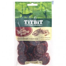 Колбаса TitBit колбасный двор филейная нарезка для собак, 80г в магазинах Перекресток