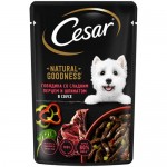Корм Cesar Говядина со сладким перцем и шпинатом в соусе для собак, 80г