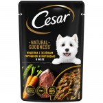 Корм Cesar Индейка с зеленым горошком и морковью в желе для собак, 80г