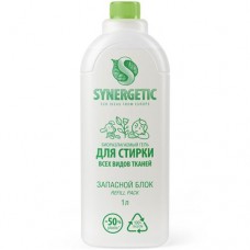 Запасной блок гель для стирки Synergetic биоразлагаемый концентрированный универсальный, 1л в магазинах Перекресток