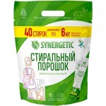 Порошок стиральный Synergetic суперконцентрат гипоаллергенный универсальный 40 стирок, 1кг