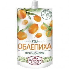 Облепиха Сибирская Ягода протертая с сахаром, 280г в магазинах Перекресток