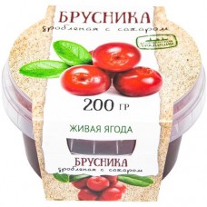 Брусника Егорьевские Традиции дроблёная с сахаром, 200г в магазинах Перекресток