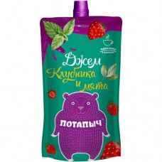 Джем Потапыч клубничный с мятой, 300г в магазинах Перекресток