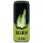 Энергетик Burn яблоко и киви безалкогольный газированный, 330мл