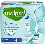 Прокладки Molped Extra Hygiene Ночные антибактериальные гигиенические, 6шт Прокладки Molped Extra Hygiene Ночные антибактериальные гигиенические, 6шт
