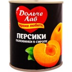 Персики Дольче Лав половинки консервированные в сиропе, 820г