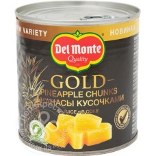 Ананасы Del Monte Gold кусочки в соке, 435г в магазинах Перекресток