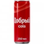 Напиток газированный Добрый Кола безалкогольный ароматизированный, 250мл
