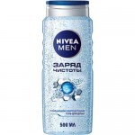 Гель Nivea Men для душа Заряд чистоты мужской, 500мл Гель Nivea Men для душа Заряд чистоты мужской, 500мл
