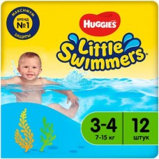 Подгузники-трусики Huggies Little Swimmers Ė3-4 7-15кг, 12шт в магазинах Перекресток