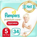 Подгузники-трусики Pampers Premium Care Pants р.5 12-17кг, 34шт