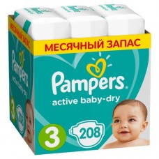 Подгузники Pampers Active Baby-Dry Midi р.3 6-10кг, 208шт в магазинах Перекресток