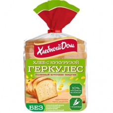 Хлеб Хлебный Дом Геркулес с кукурузой нарезка, 255г в магазинах Перекресток