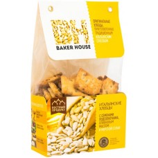 Хлебцы Baker House Итальянские с семенами подсолнечника, 250г в магазинах Перекресток