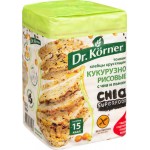 Хлебцы Dr.Korner кукурузно-рисовые с чиа и льном без глютена, 100г Хлебцы Dr.Korner кукурузно-рисовые с чиа и льном без глютена, 100г
