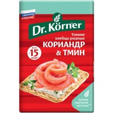 Хлебцы Dr.Korner Ржаные хрустящие с кориандром и тмином, 100г в магазинах Перекресток