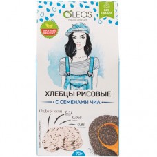 Хлебцы Oleos рисовые с семенами чиа, 70г в магазинах Перекресток