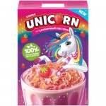 Хлопья Unicorn кукурузные со вкусом Клубничный коктейль, 220г