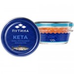 Икра кеты Путина зернистая лососёвая солёная, 120г