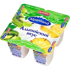 Продукт йогуртный Alpenland ананас-киви-крыжовник 0.3%, 95г в магазинах Перекресток