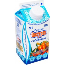Йогурт Рузское Молоко питьевой Рузский облепиха 2.6%, 330мл в магазинах Перекресток