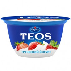 Йогурт Teos Клубника Греческий 2%, 140г в магазинах Перекресток