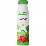 Йогурт Эконива Fitness Line клубника-ревень-лён 2.5%, 300мл