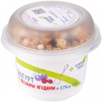 Йогурт с лесными ягодами и гранолой с изюмом 2.7-3.5% Зелёная Линия, 190г