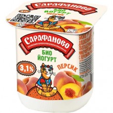 Биойогурт Сарафаново с персиком 3.1%, 125г в магазинах Перекресток