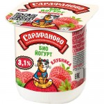 Биойогурт Сарафаново с клубникой 3.1%, 125г