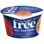 Йогурт Viola free клубника-маракуйя безлактозный с наполнителем 2.7%, 180г