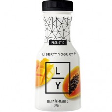 Биойогурт Liberty Yogurt с папайей манго питьевой c лактобактериями 2%, 270мл в магазинах Перекресток