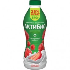 Биойогурт Актибио с клубникой и земляникой обогащенный бифидобактериями 1.5%, 870мл в магазинах Перекресток