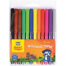 Фломастеры Мульти-Пульти Енот в Италии 12 цветов в магазинах Перекресток