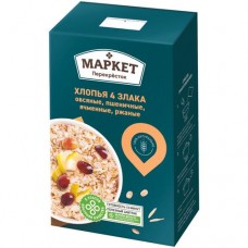 Хлопья 4 злака Маркет Перекрёсток, 400г в магазинах Перекресток