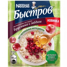 Каша Быстров овсяная без варки Брусника с медом, 40 г в магазинах Перекресток