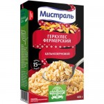 Хлопья овсяные Мистраль Геркулес Фермерский цельнозерновой, 400г