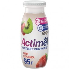Продукт Actimel кисломолочный с киви-клубникой-цинком обогащенный 1.5%, 95мл в магазинах Перекресток