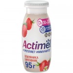 Продукт Actimel кисломолочный с земляникой-шиповником-цинком обогащенный 1.5%, 95мл