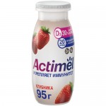 Продукт Actimel кисломолочный с клубникой-цинком обогащенный 1.5%, 95мл